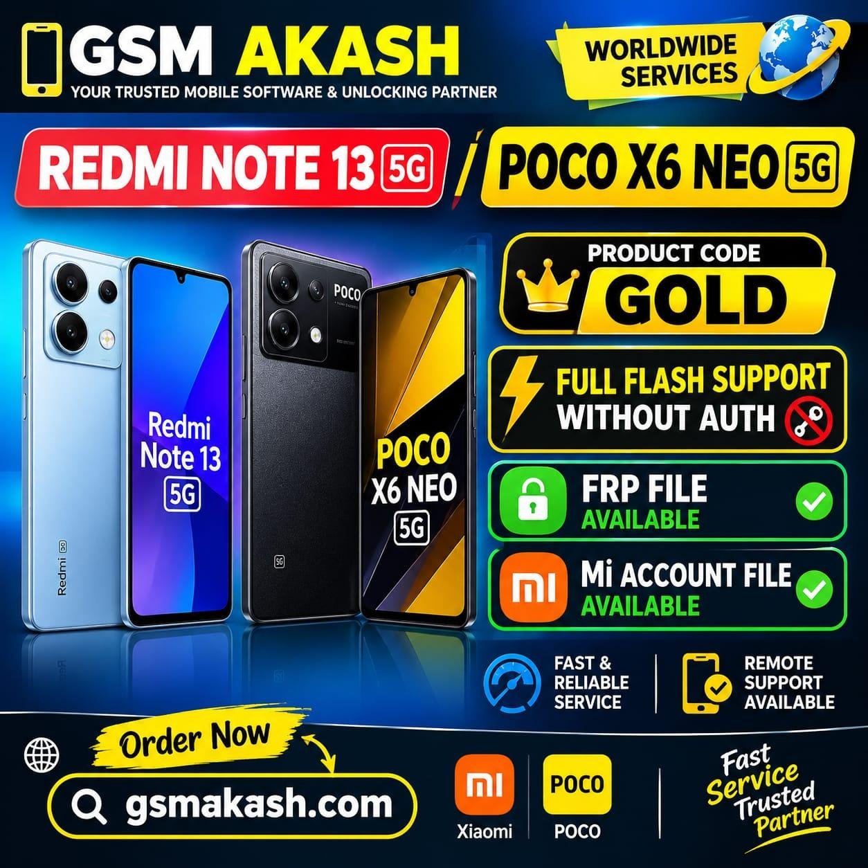 REDMI NOTE 13 5G / POCO X6 NEO 5G frp file &mi acount file without auth