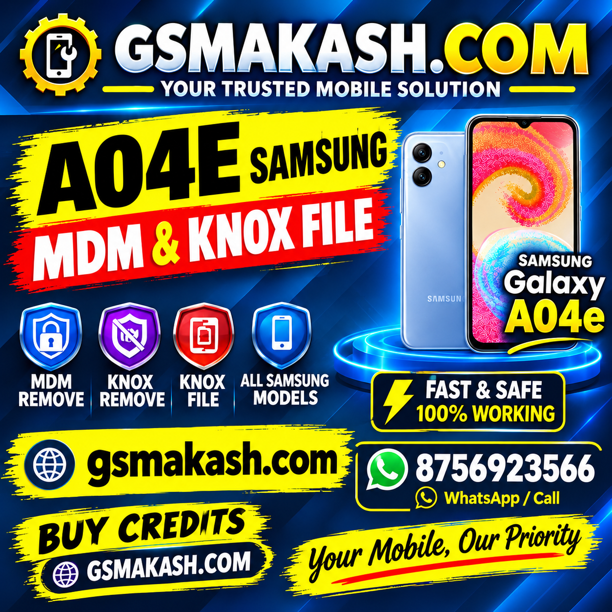 Samsung A04E(A042F) (BIT H Bit 17 BIT H) KNOX Off File (MDM,Pay Joy,All Type KNOX ROME TEST BY GSMAKASH TEAM